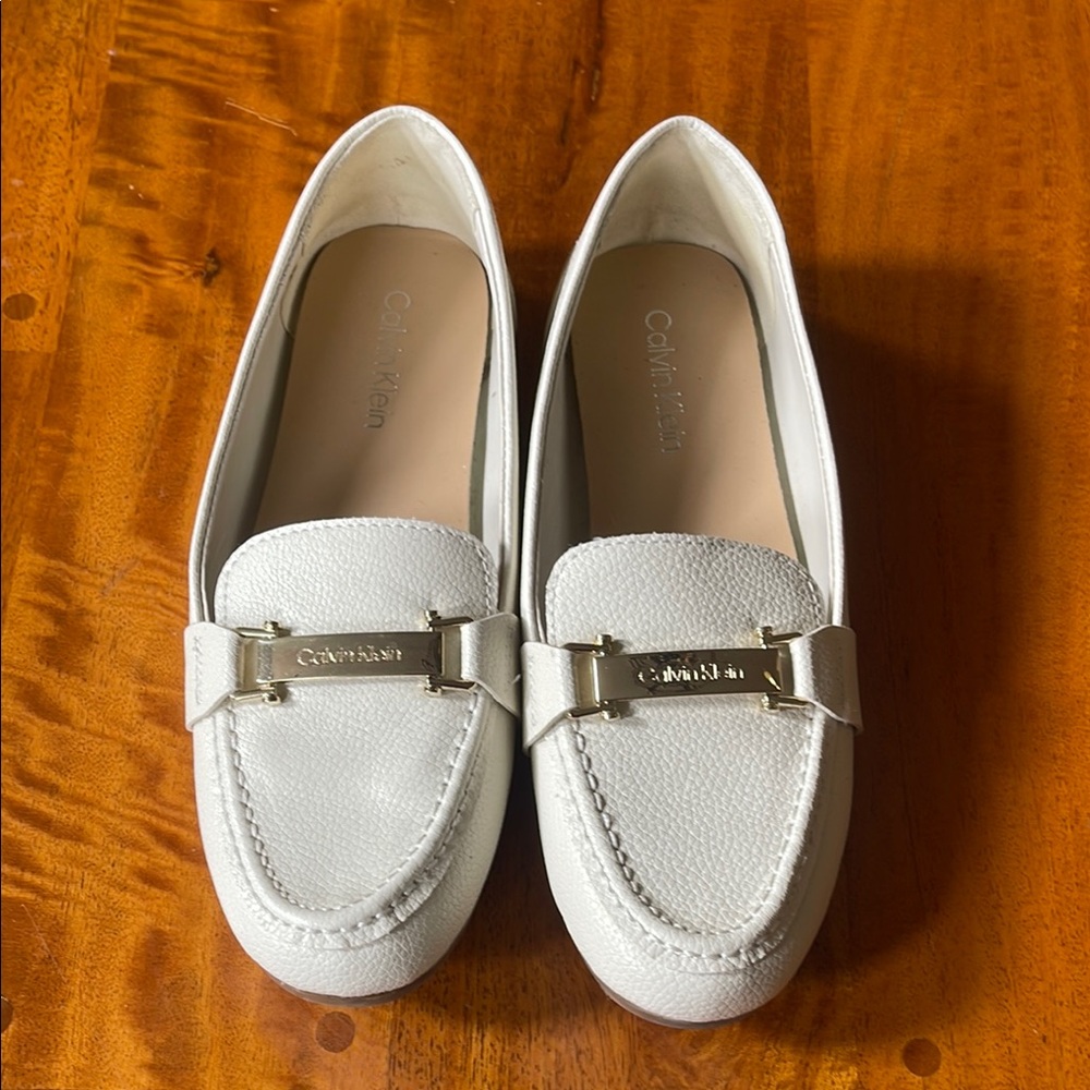 Calvin Klein Women's White Loafers